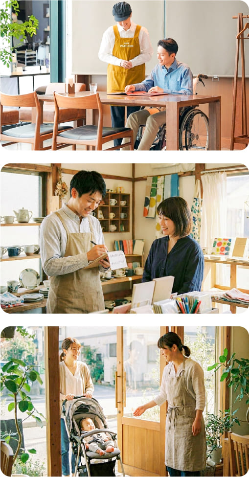 いろんな人がお店を利用している写真1